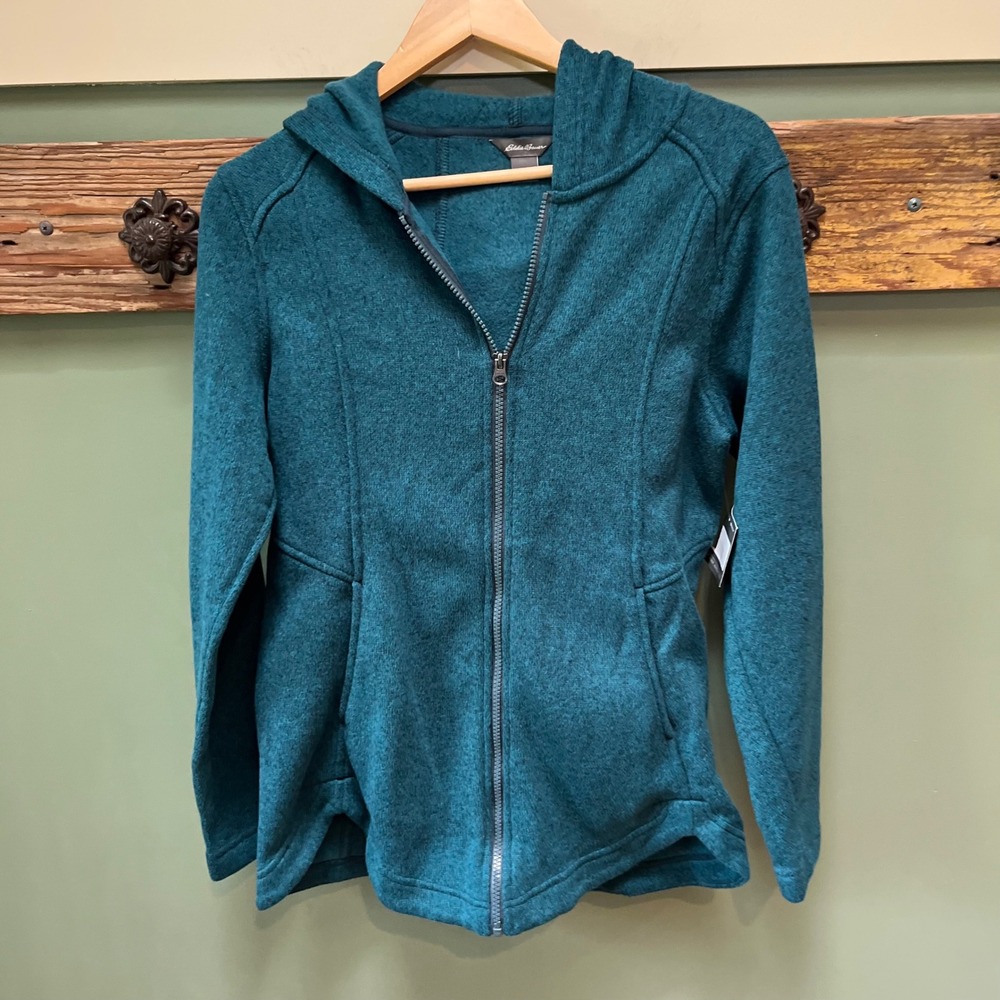 Eddie Bauer Radiator 2.0 Full Zip Hoodie Womens Medium Deep Teal Fleece Jacket